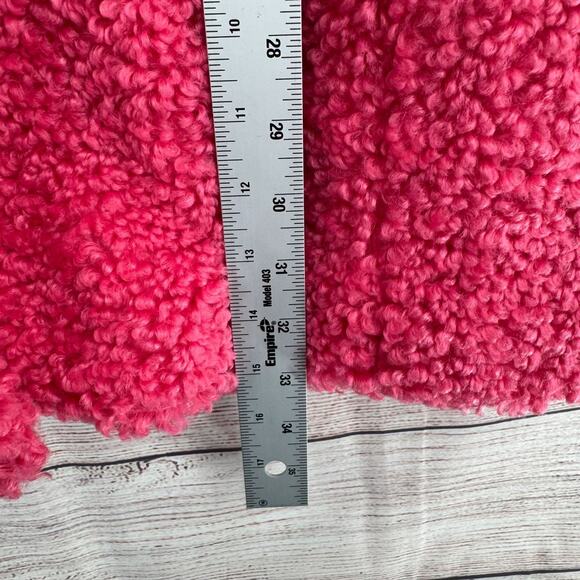 Sam Edelman Faux Fur Curly Oversized Collar Coat Women's Medium Pink NEW $180 - Picture 12 of 16